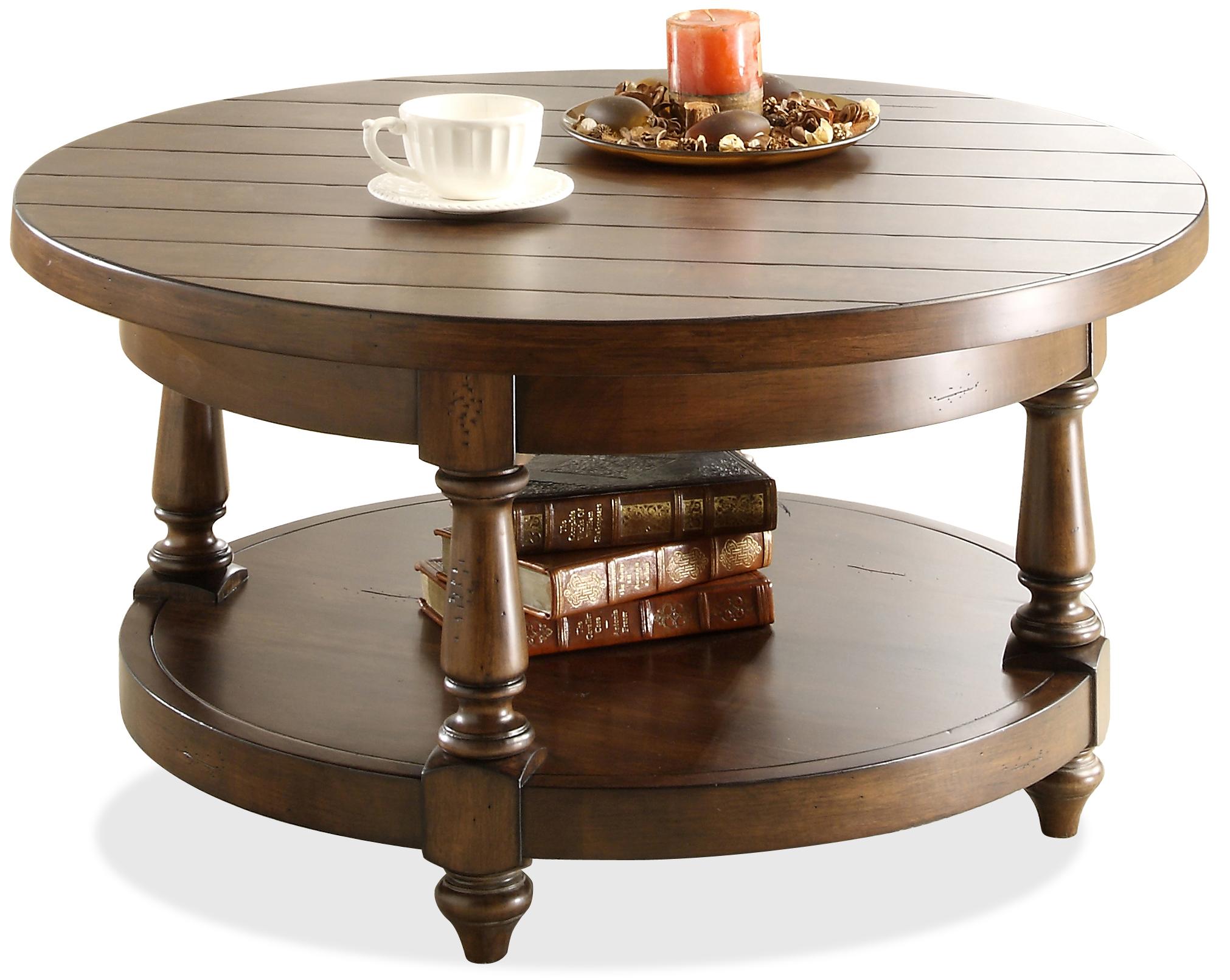 Riverside Furniture Newburgh Round Tail Table With Lower Shelf Search