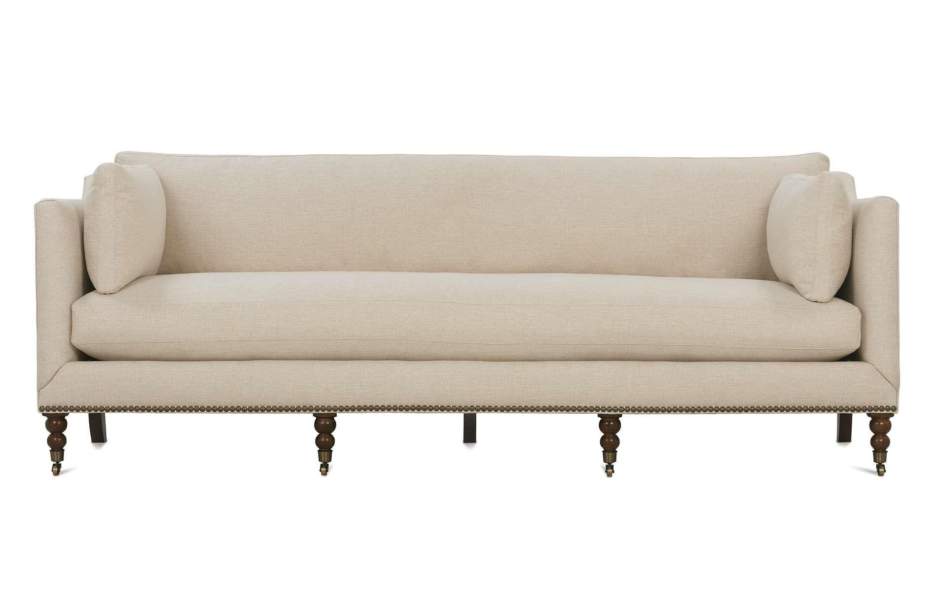 Robin Bruce Madeline Sofa With Front Leg Casters And Nailheads Madeline Sofa With Front Leg Casters