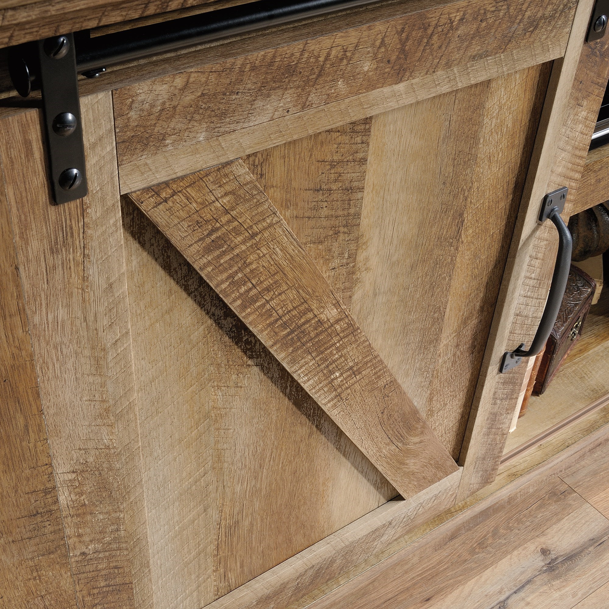 Sauder Dakota Pass Rustic Finish Credenza/TV Stand with Barn Doors Darvin Furniture TV Stands