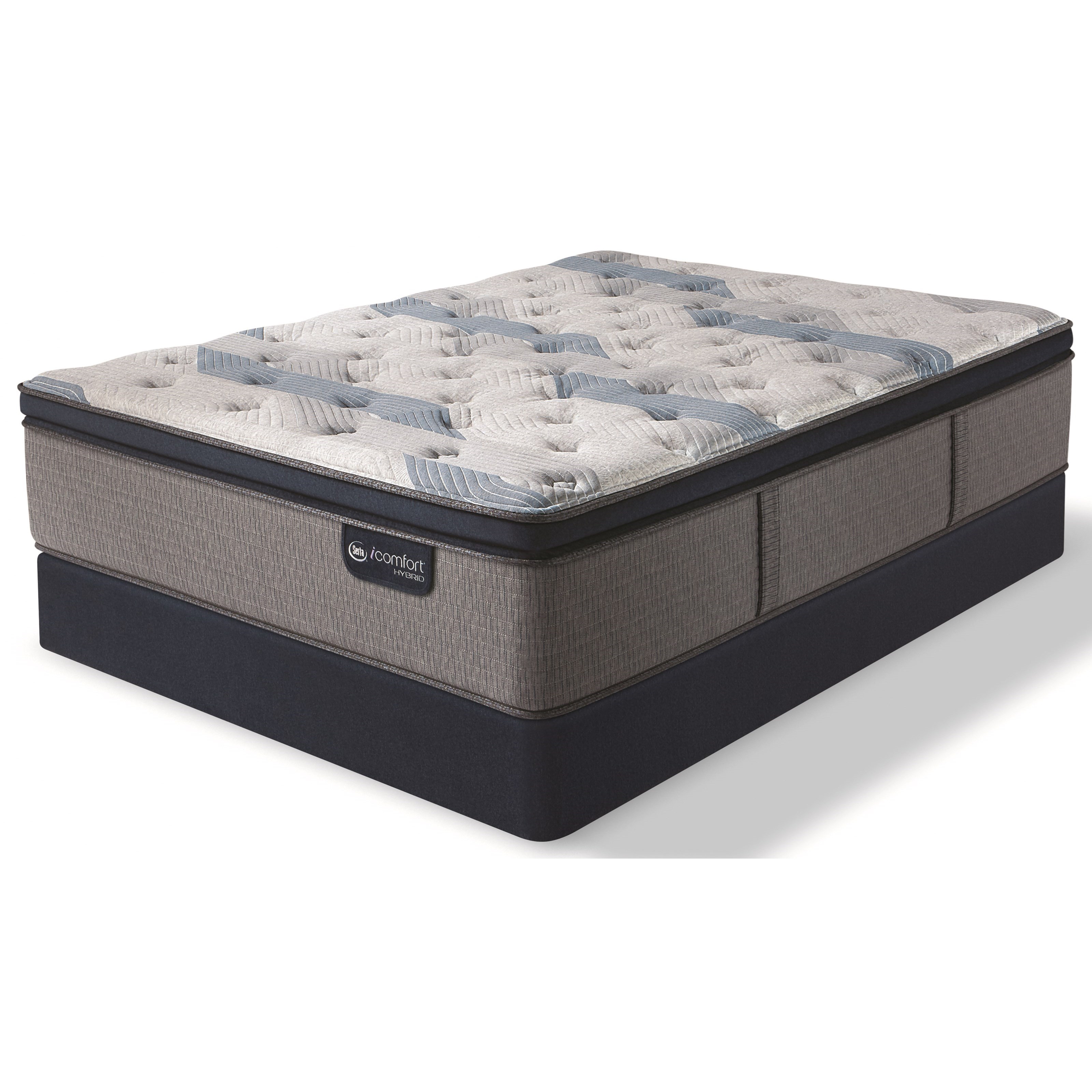 Serta Icomfort Hybrid Blue Fusion 300 Plush Pt 500820573 1050 Queen Plush Pillow Top Hybrid Low Pro Set Serta Icomfort
