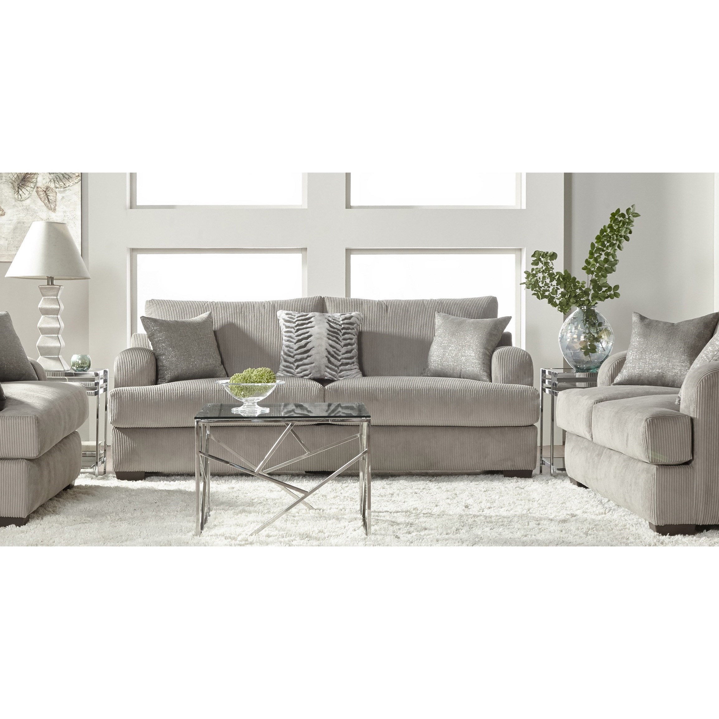 Serta Upholstery by Hughes Furniture 14100 Stationary Living Room Group | Rooms for Less ...