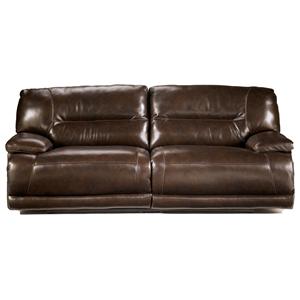 Signature Design By Ashley Exhilaration Chocolate Contemporary Signature Design By Ashley Exhilaration Chocolate Reclining 2 Seat Leather Sofa