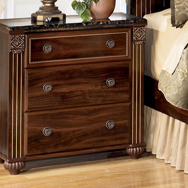 Signature Design by Ashley Gabriela Traditional Night Stand with 3 Drawers | Royal Furniture ...