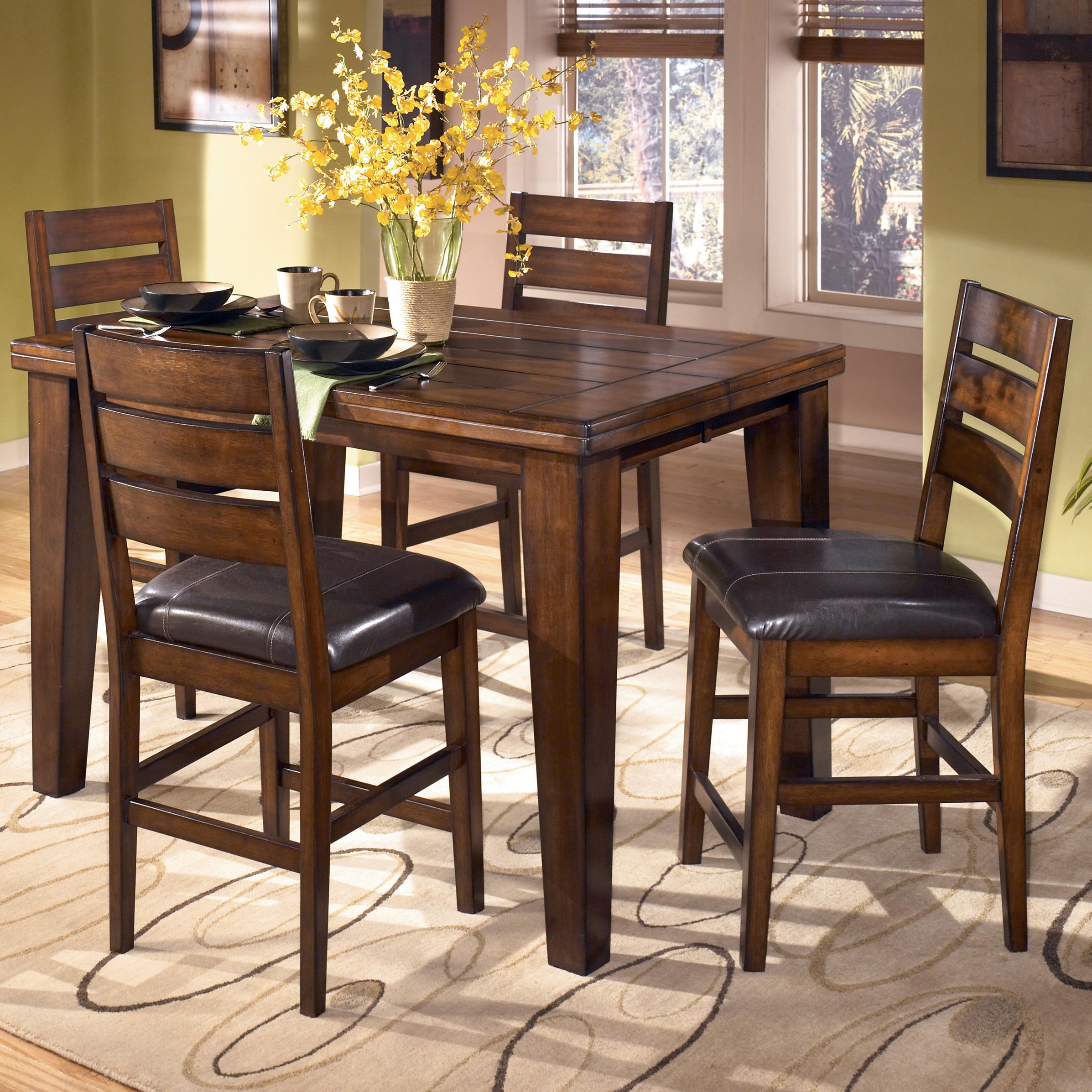 Signature Design By Ashley Larchmont Counter Erfly Extension Counter Erfly Table And 4 Stools