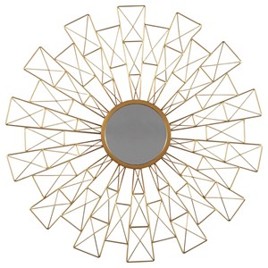 Signature Design by Ashley Accent Mirrors Emberlei Gold Finish Accent Mirror
