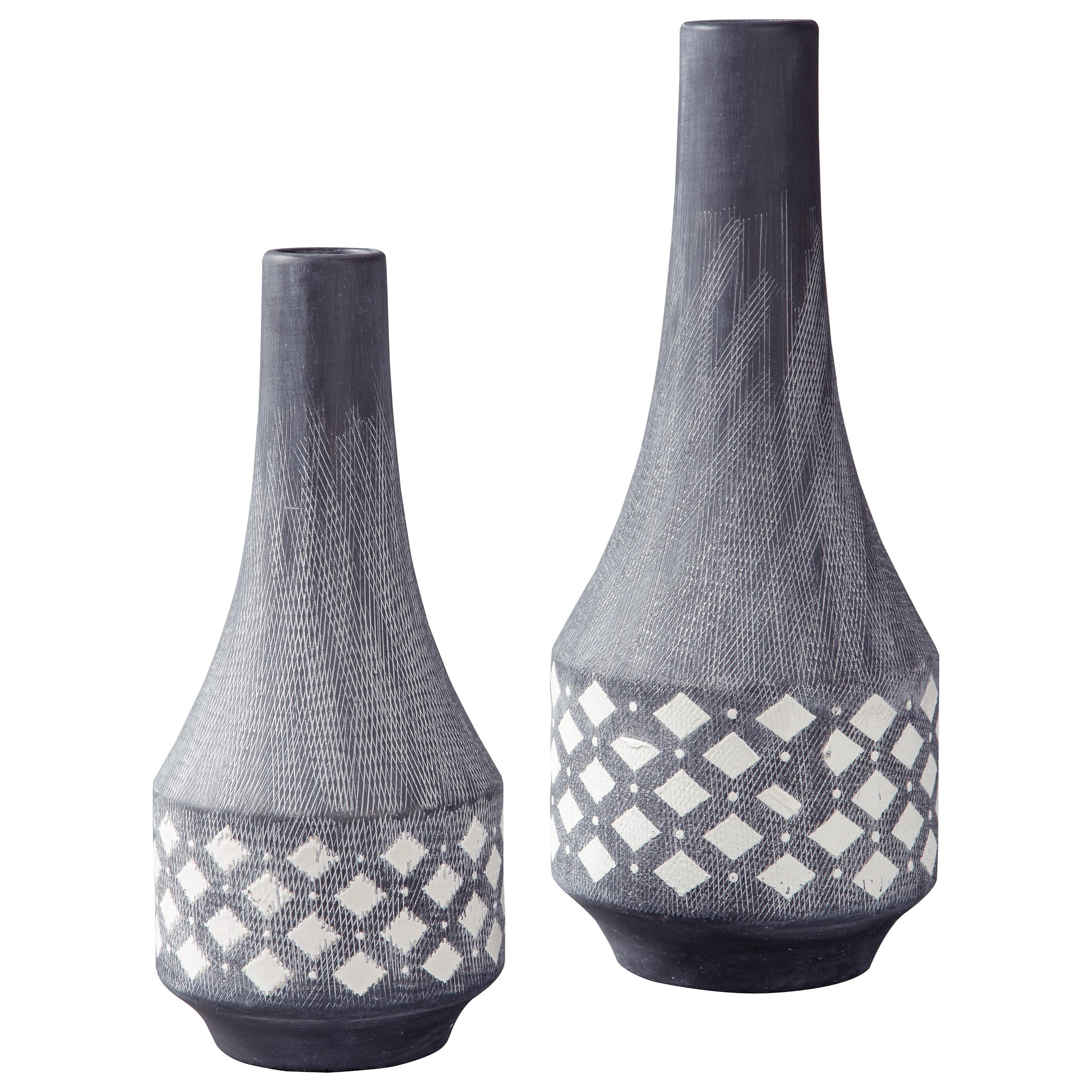 Signature Design by Ashley A2000264 Derring Vase Black//Nickel Finish