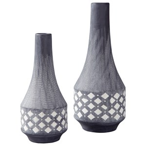 Signature Design by Ashley Accents Dornitilla Black/White Vase Set