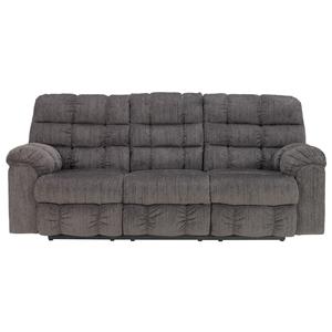 Signature Design by Ashley Acieona - Slate Reclining Sofa with Drop Down Table