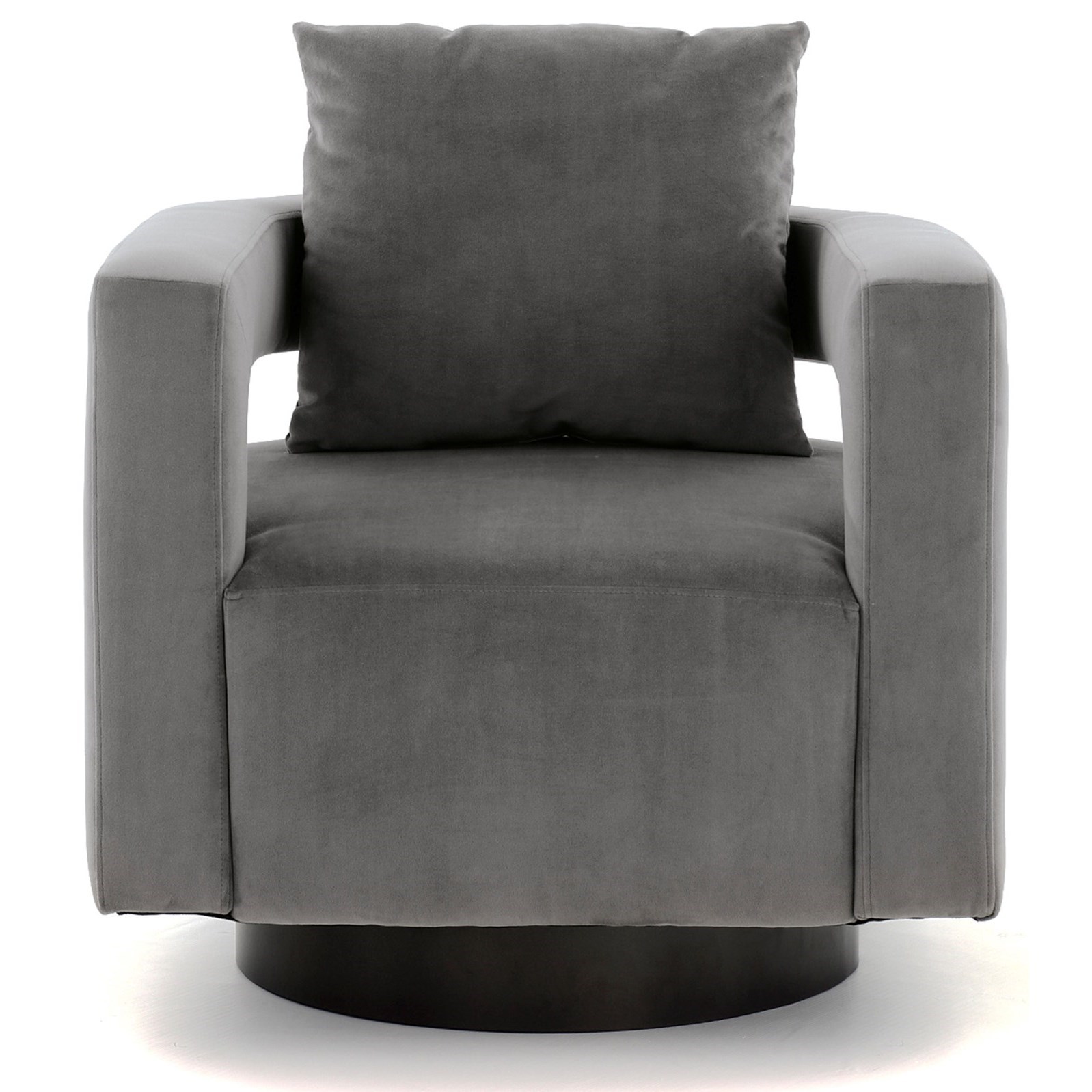 Signature Design By Ashley Alcoma Contemporary Barrel Swivel Accent Chair In Velvet Fabric With With Loose Pillow Royal Furniture Upholstered Chairs