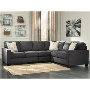 Signature Design by Ashley Alenya - Charcoal 3-Piece Sectional with Left Loveseat