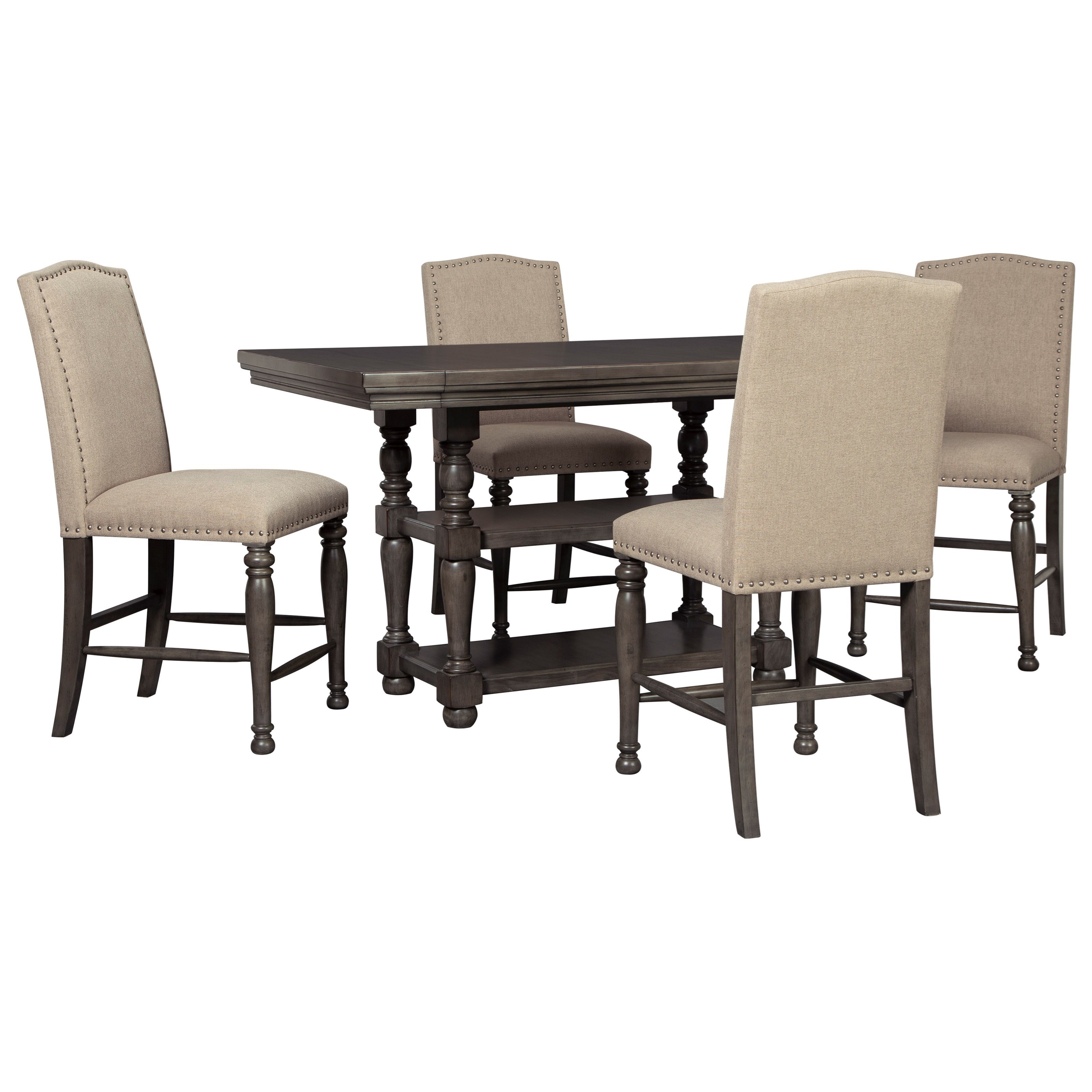 Signature Design by Ashley Audberry Transitional Five Piece Chair and Table Set | Household ...