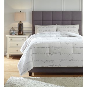 Signature Design By Ashley Bedding Sets Q337003k King Adrianna White Gray Comforter Set Furniture And Appliancemart Bedding Sets