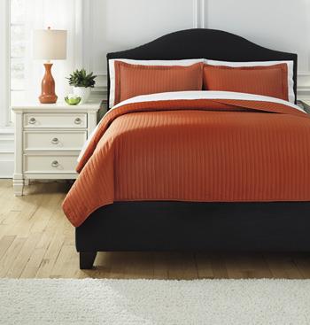 Signature Design by Ashley Bedding Sets King Raleda Orange ...