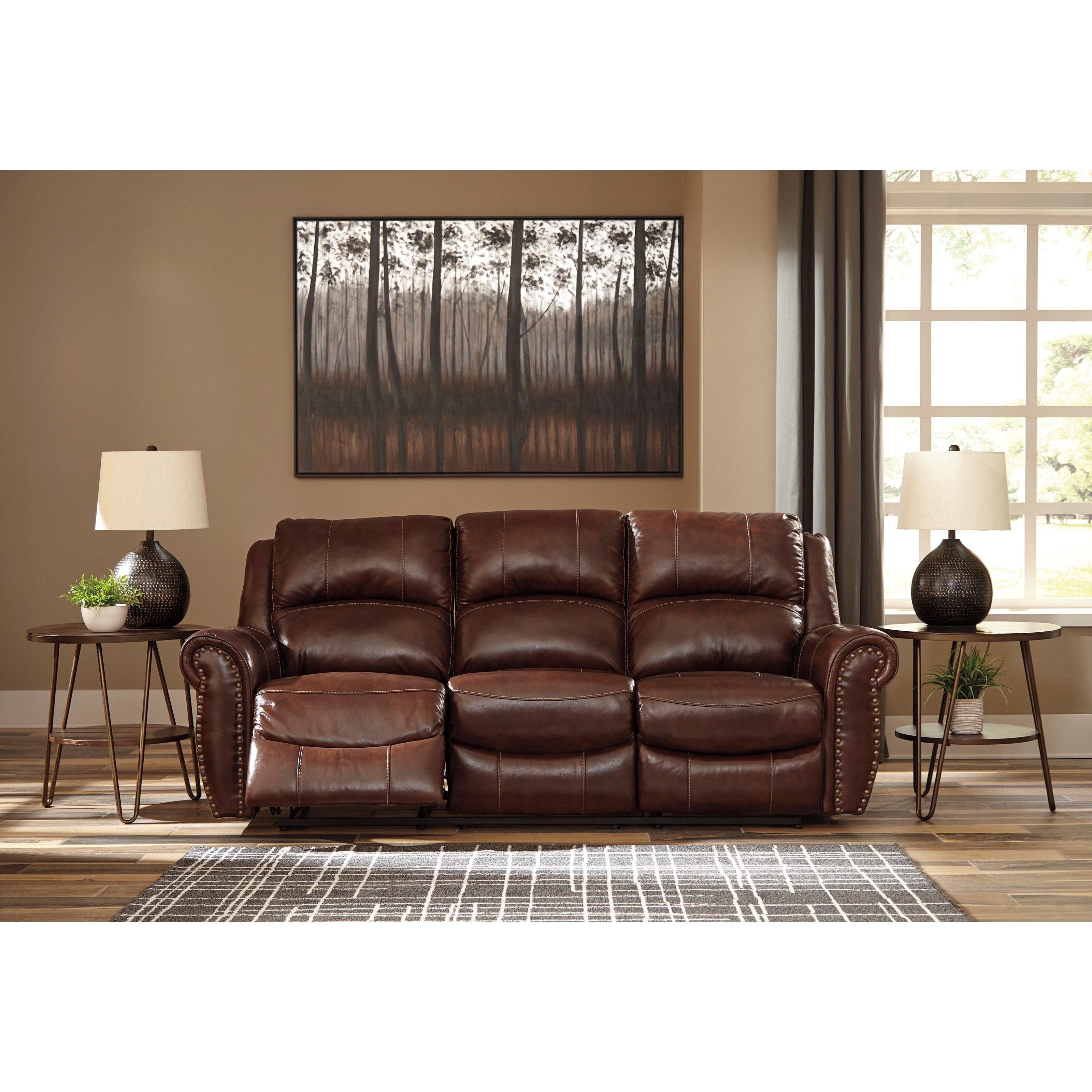 Ashley Signature Design Bingen Traditional Reclining Sofa with Nailhead Trim | Rooms and Rest ...