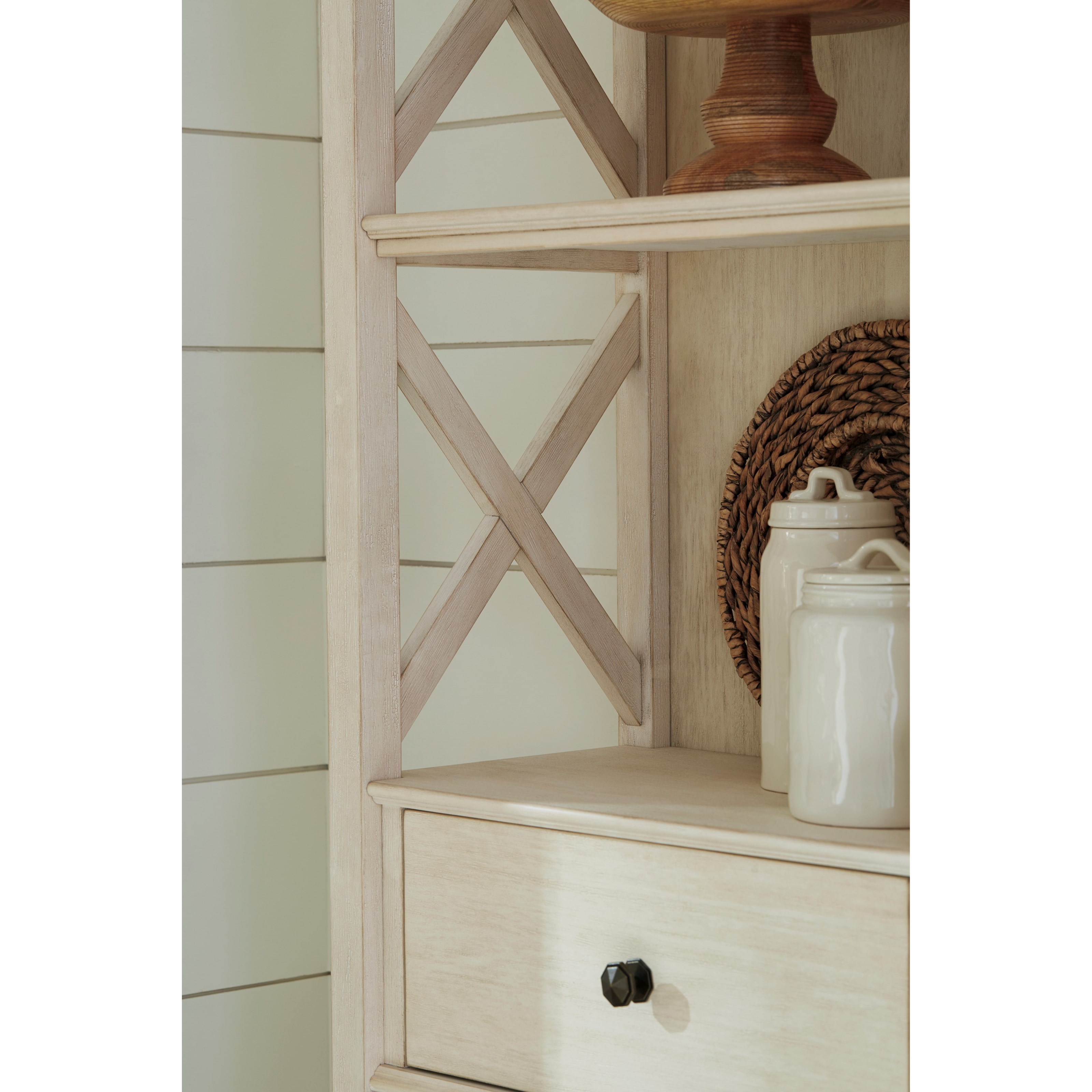 Signature Design by Ashley Bolanburg D647-76 Relaxed Vintage Display Cabinet with Drawers ...
