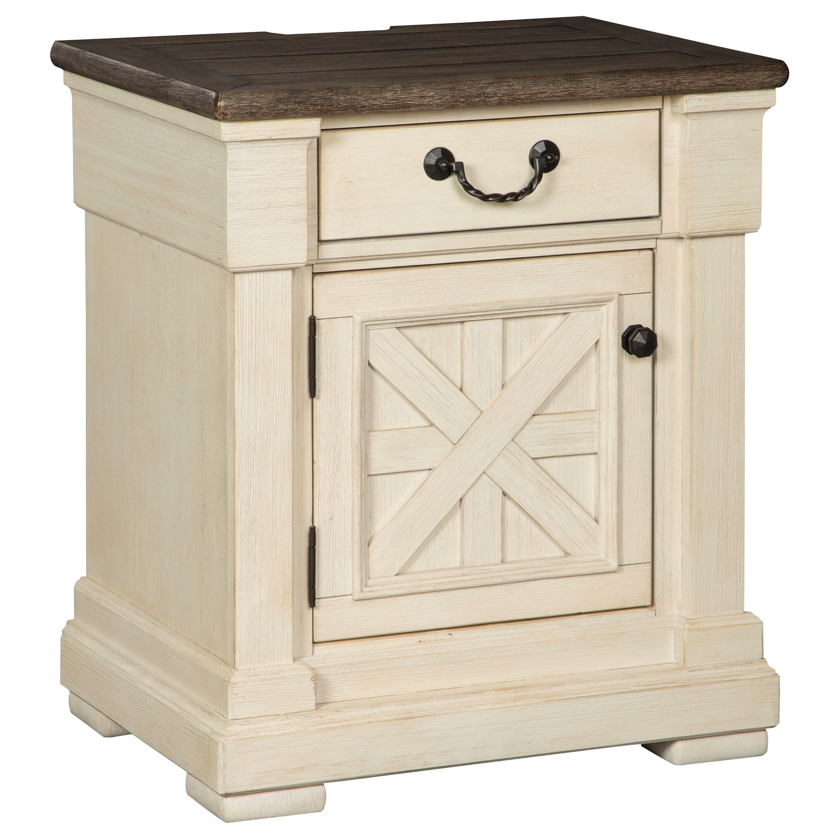 Ashley Signature Design Bolanburg B647-191 One Drawer Night Stand with Built-In Outlets & USB ...
