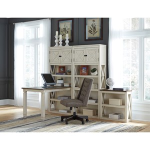 Signature Design by Ashley Bolanburg Return Desk with Three Bookcases