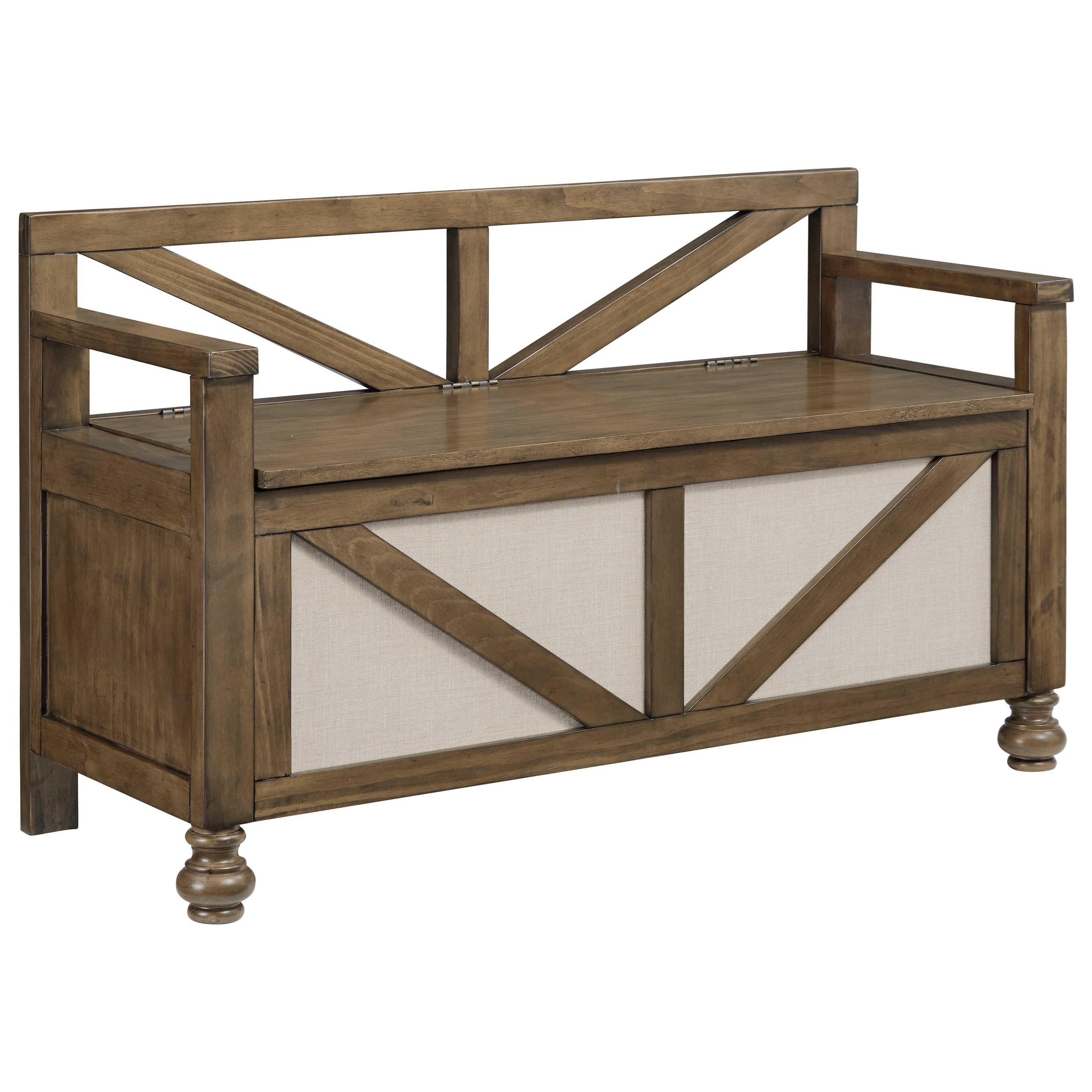 Signature Design By Ashley Brickwell Farmhouse Storage Bench With