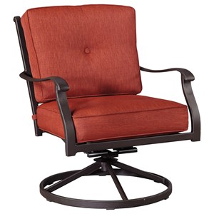 Signature Design by Ashley Burnella Set of 2 Outdoor Swivel Lounge Chairs