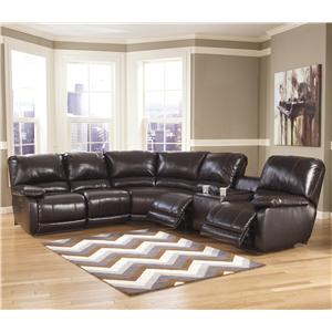 Signature Design by Ashley Capote DuraBlend® - Chocolate Power Reclining Sectional with Heat, Massage