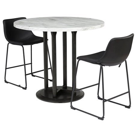Signature Design By Ashley Centiar 3 Piece Round Counter Table Set Dream Home Interiors Pub Table And Stool Sets