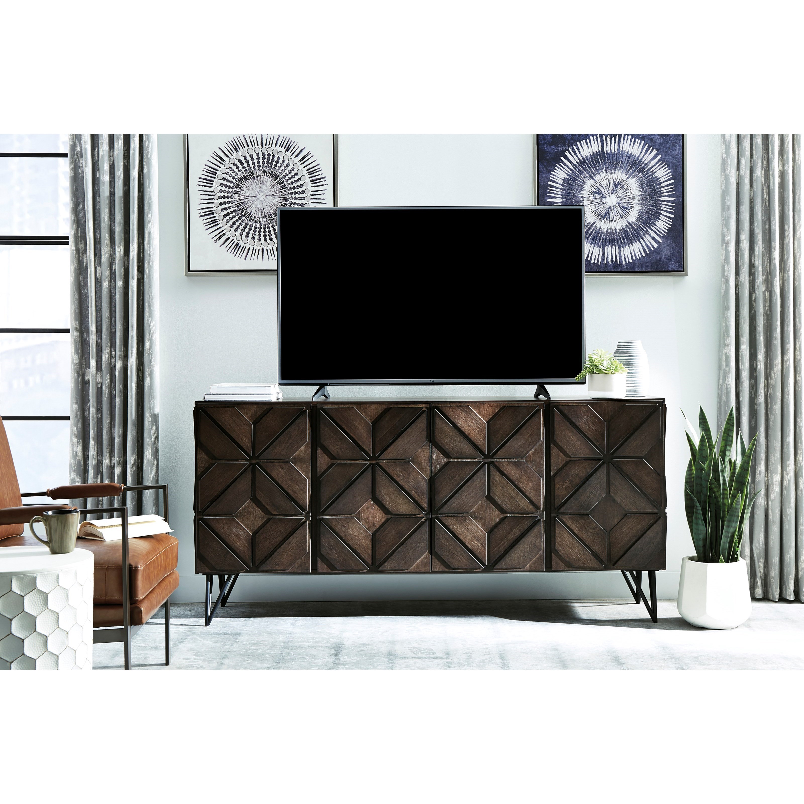 Signature Design by Ashley Chasinfield Contemporary Mango Wood Extra Large TV Stand | Royal ...