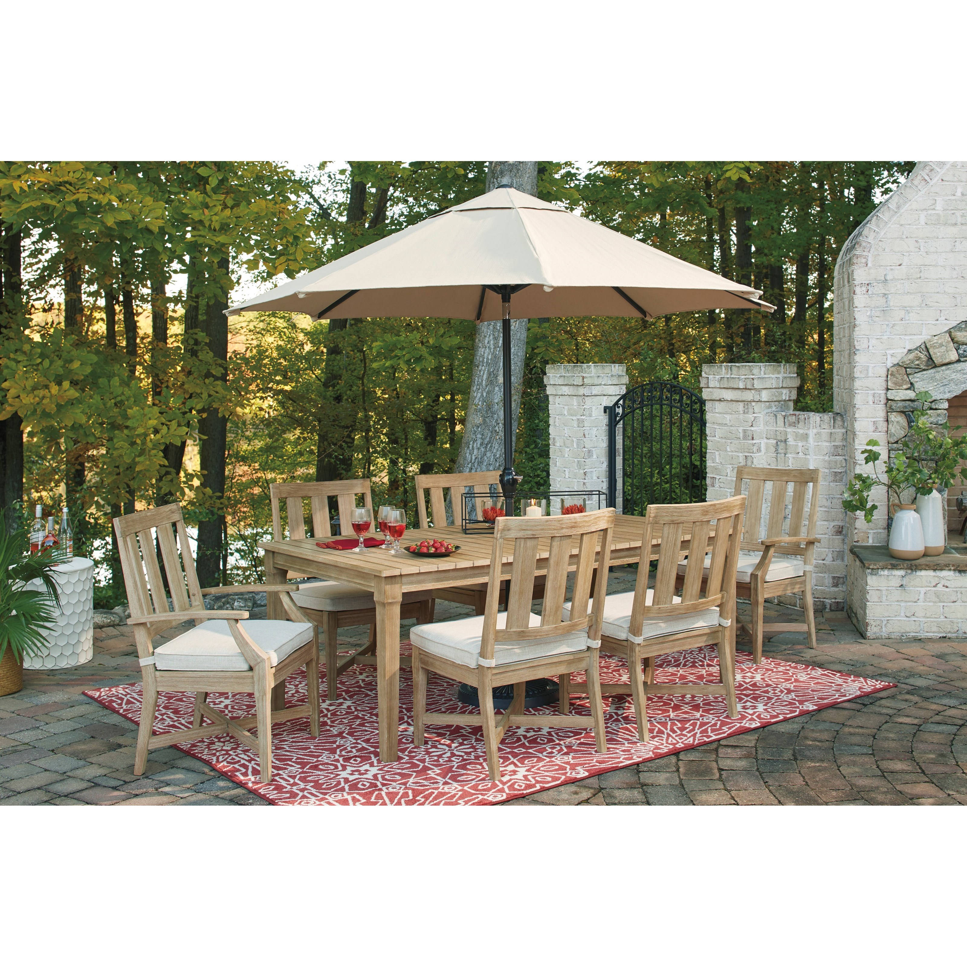 Signature Design by Ashley Clare View 7 Piece Outdoor Dining Set | A1 Furniture & Mattress ...