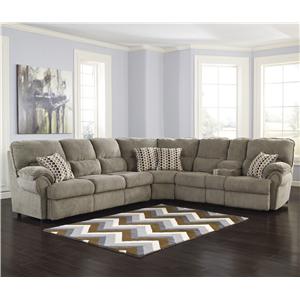 Signature Design By Ashley Comfort Commandor Mocha Sectional W Signature Design By Ashley Comfort Commandor Mocha Sectional W Recl Loveseat Sleeper