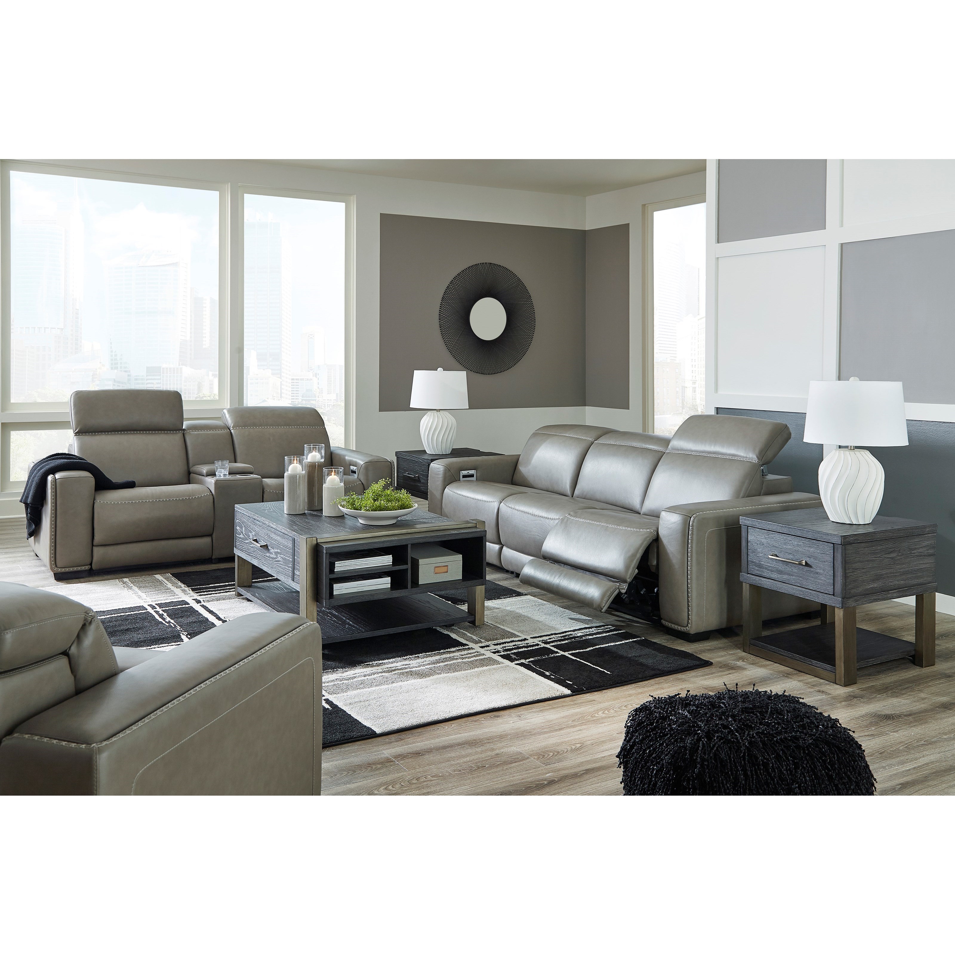 Signature Design By Ashley Correze Power Reclining Living Room Group Lapeer Furniture Mattress Center Reclining Living Room Groups