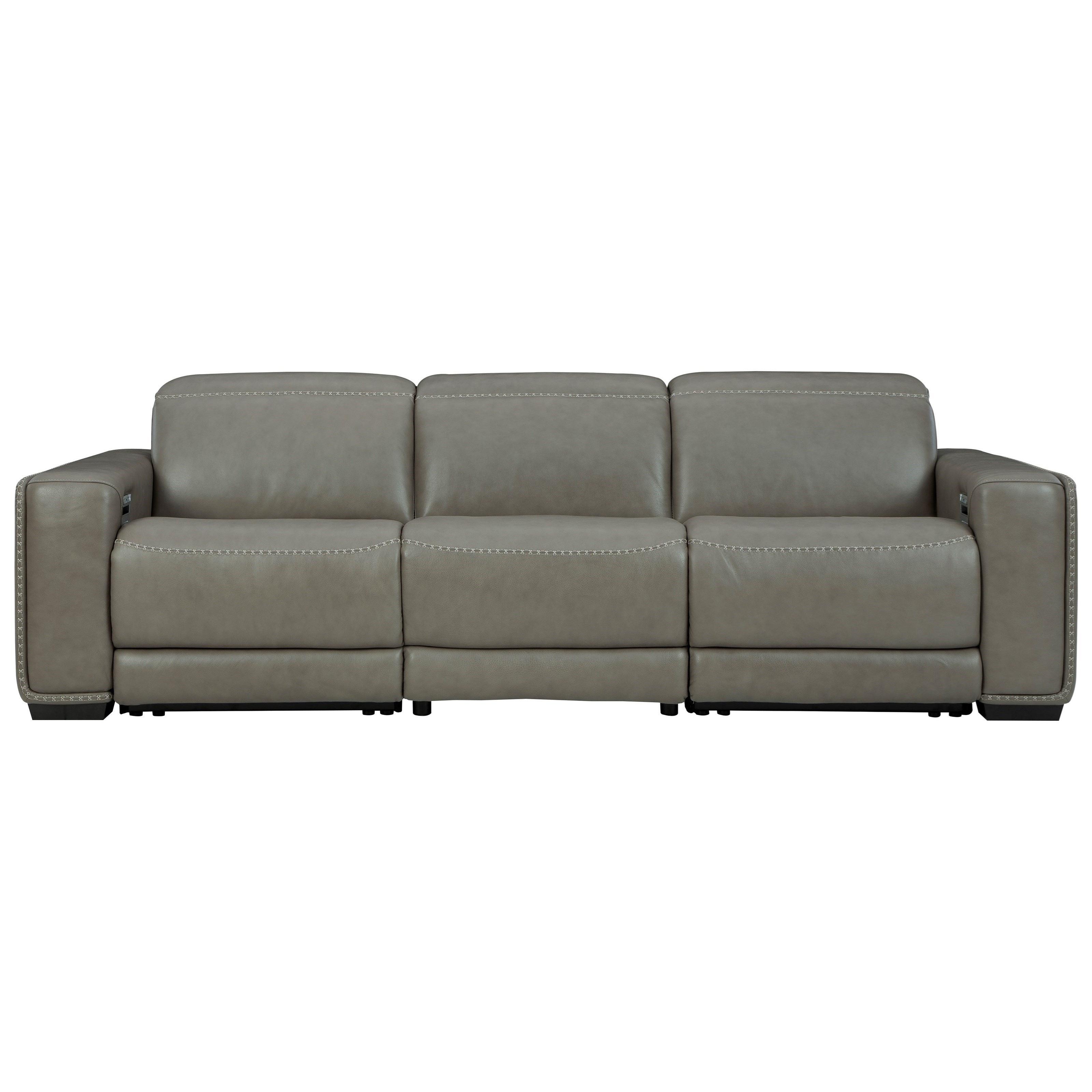 Signature Design By Ashley Correze Contemporary Leather Match Power Reclining Sofa With Power Headrests Conlin S Furniture Reclining Sofas