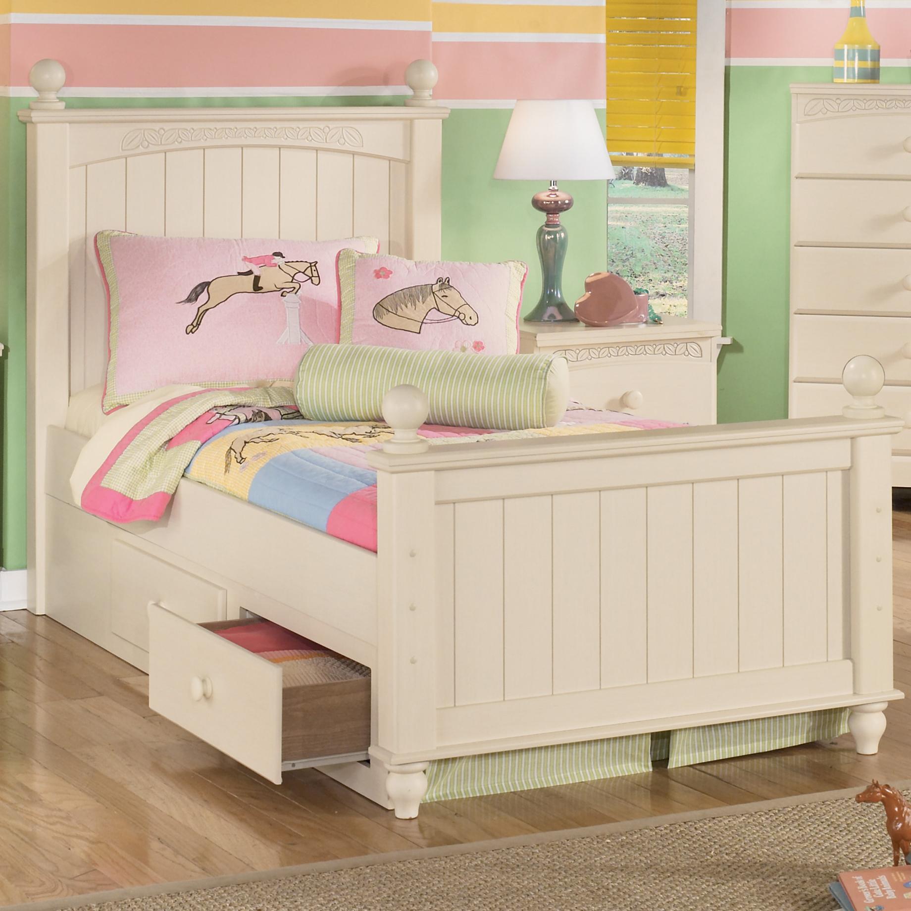 Ashley Signature Design Cottage Retreat Twin Poster Bed With Ashley Signature Design Cottage Retreat Twin Poster Bed With Underbed Storage Item Number B213