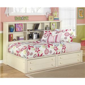 Signature Design by Ashley Cottage Retreat Twin Bookcase Bed with Footboard Storage