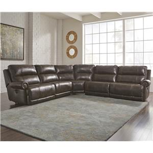 Signature Design by Ashley Dak DuraBlend® 5-Piece Power Reclining Sectional