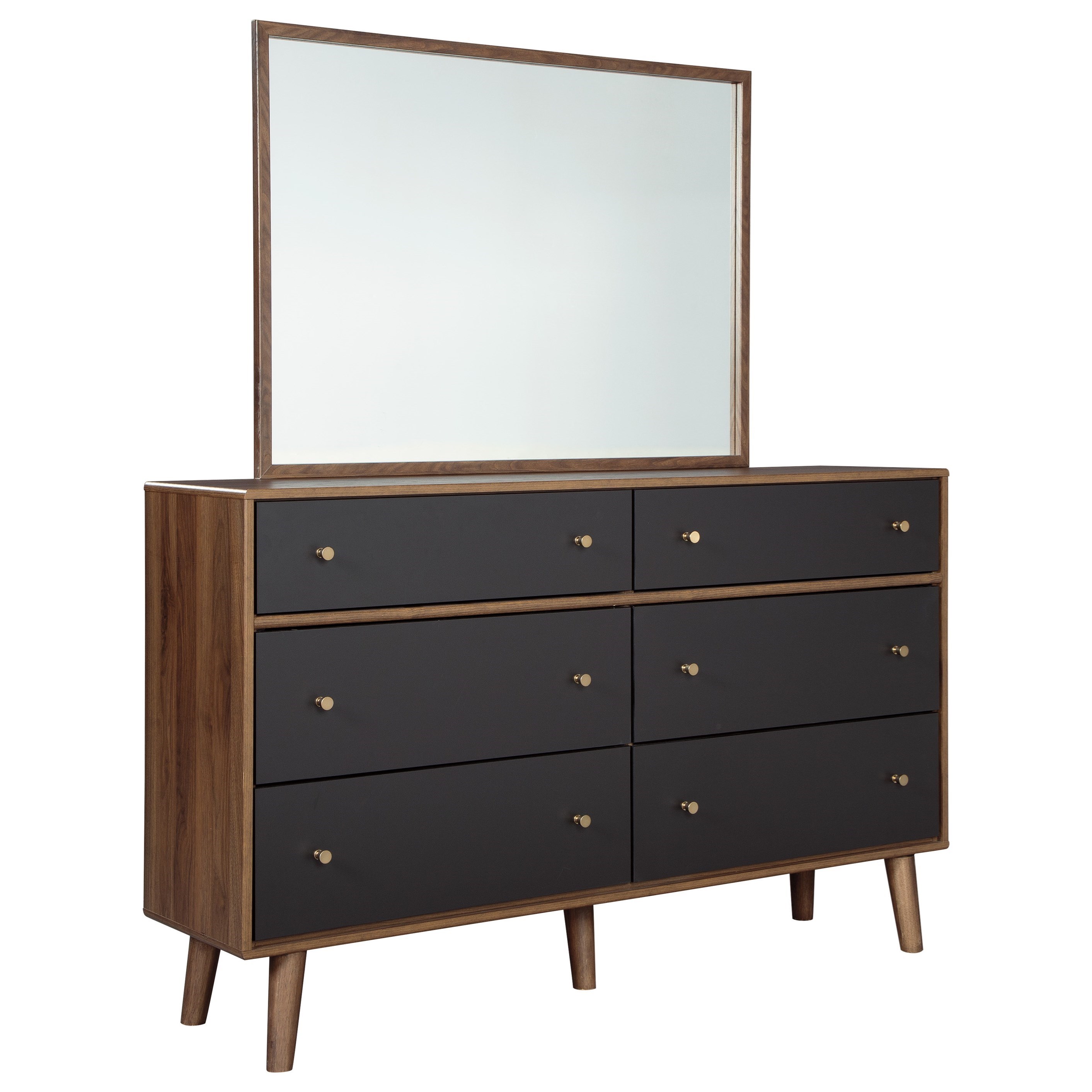 Signature Design By Ashley Daneston Mid Century Modern Dresser And Mirror Set Value City Furniture Dresser Mirror Sets Mid century enamel tray ornate floral design card pen jewelry dresser desk art.