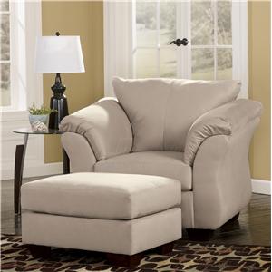 Signature Design by Ashley Darcy - Stone Upholstered Chair and Ottoman