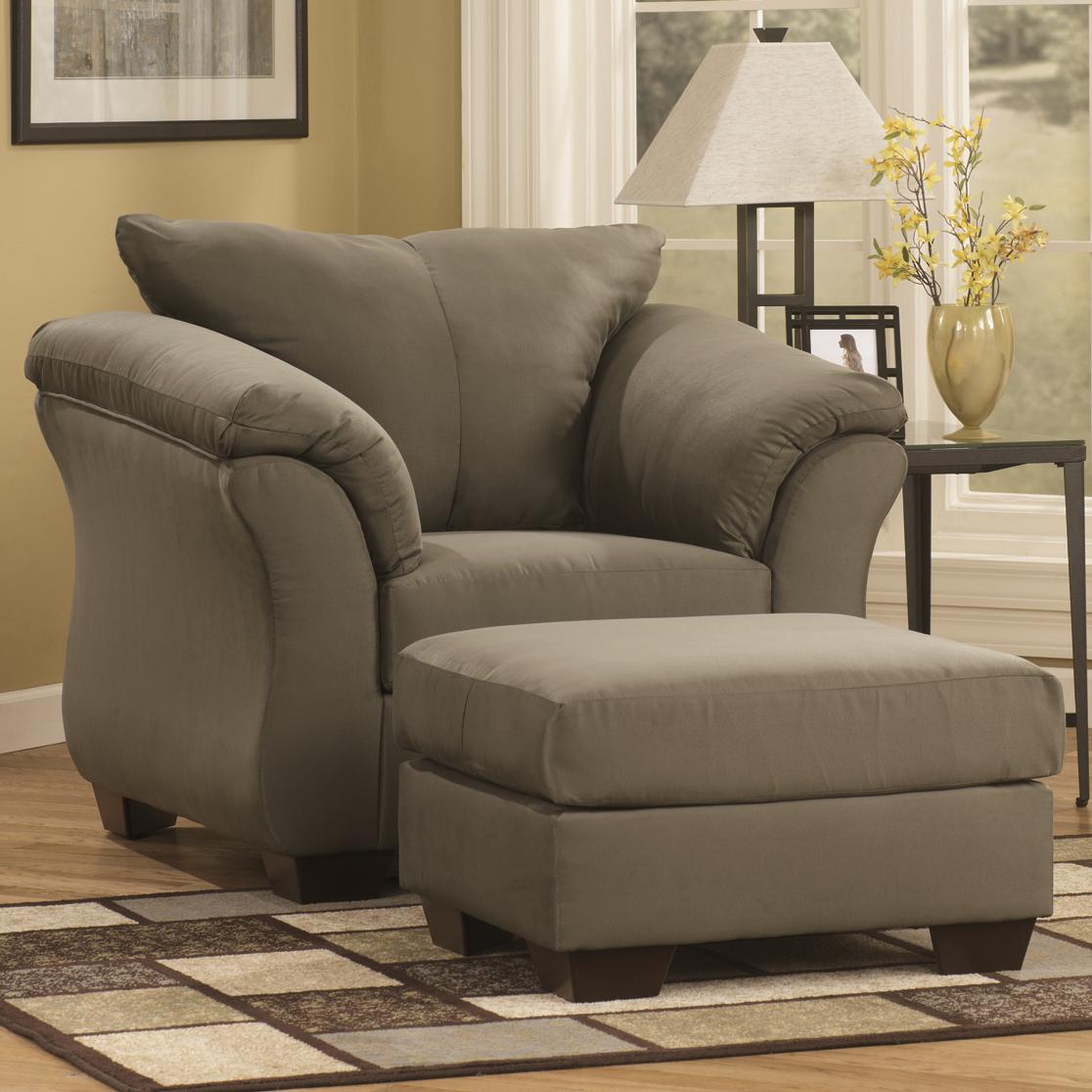 Upholstered Chair And Ottoman signature designashley darcy - sage contemporary upholstered Upholstered Chair And Ottoman signature designashley darcy - sage contemporary upholstered