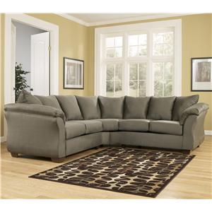 Ashley (Signature Design) Darcy - Sage Sectional Sofa