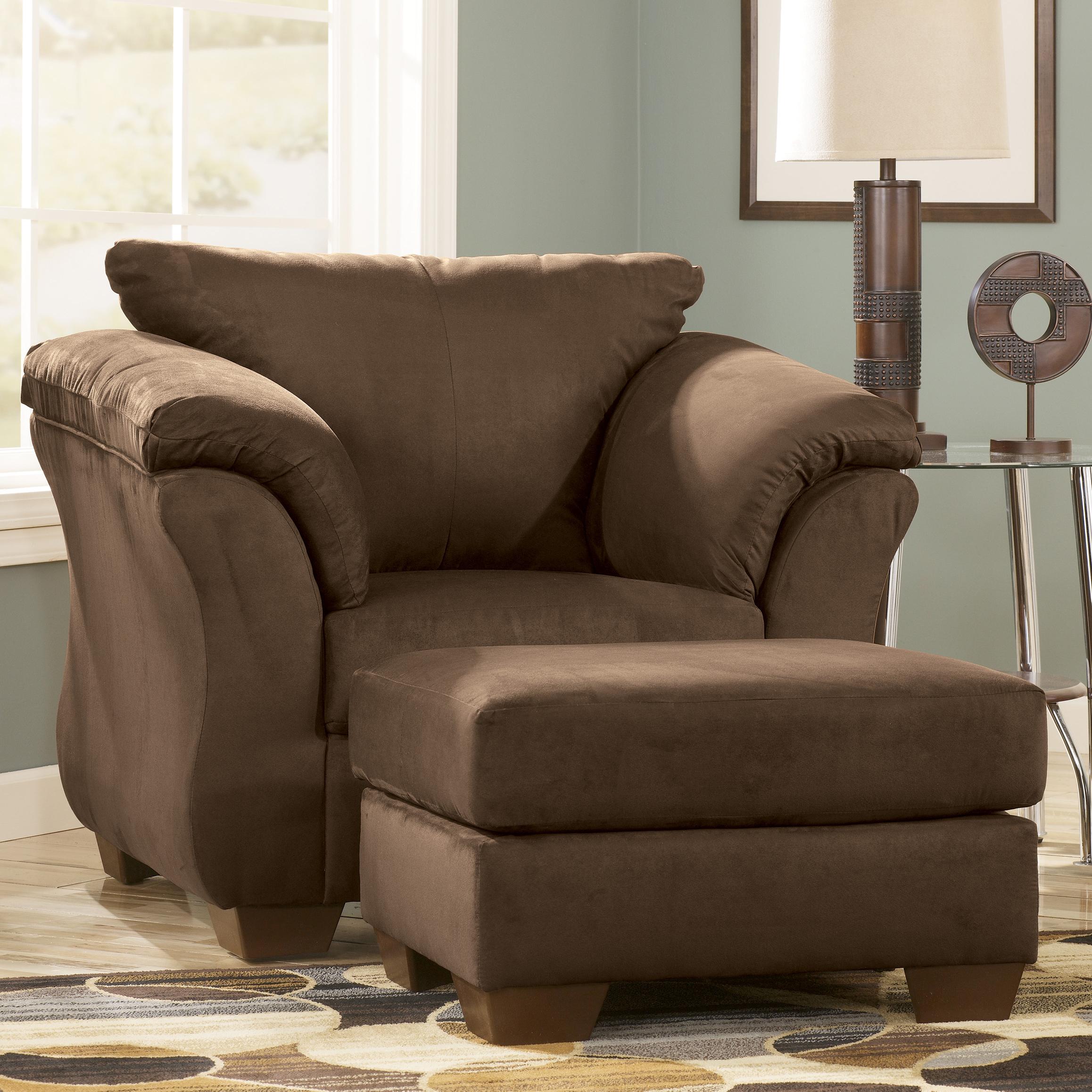 Ashley Signature Design Darcy - Cafe 7500420 Contemporary Upholstered Chair with Sweeping Pillow ...