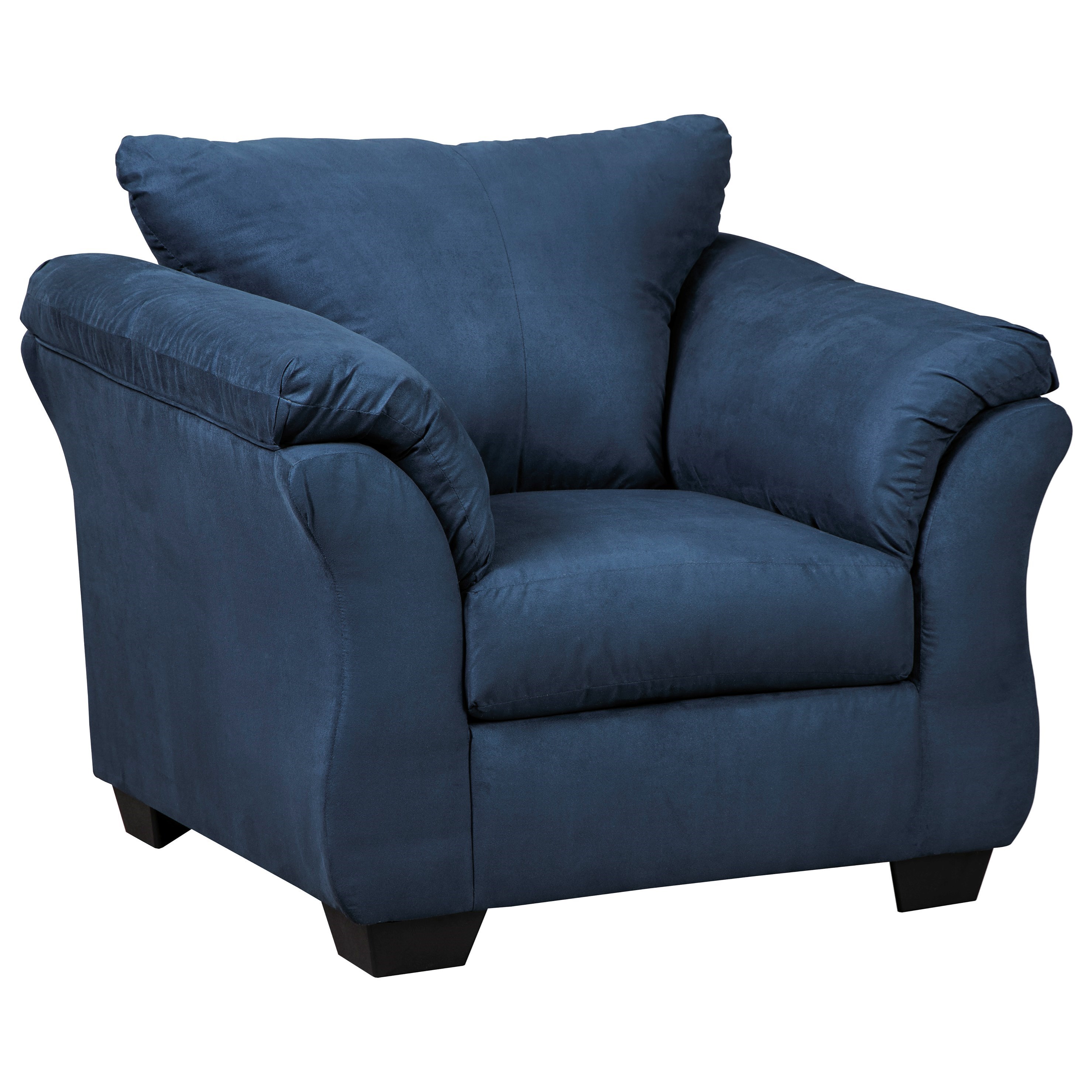 blue upholstered chair
