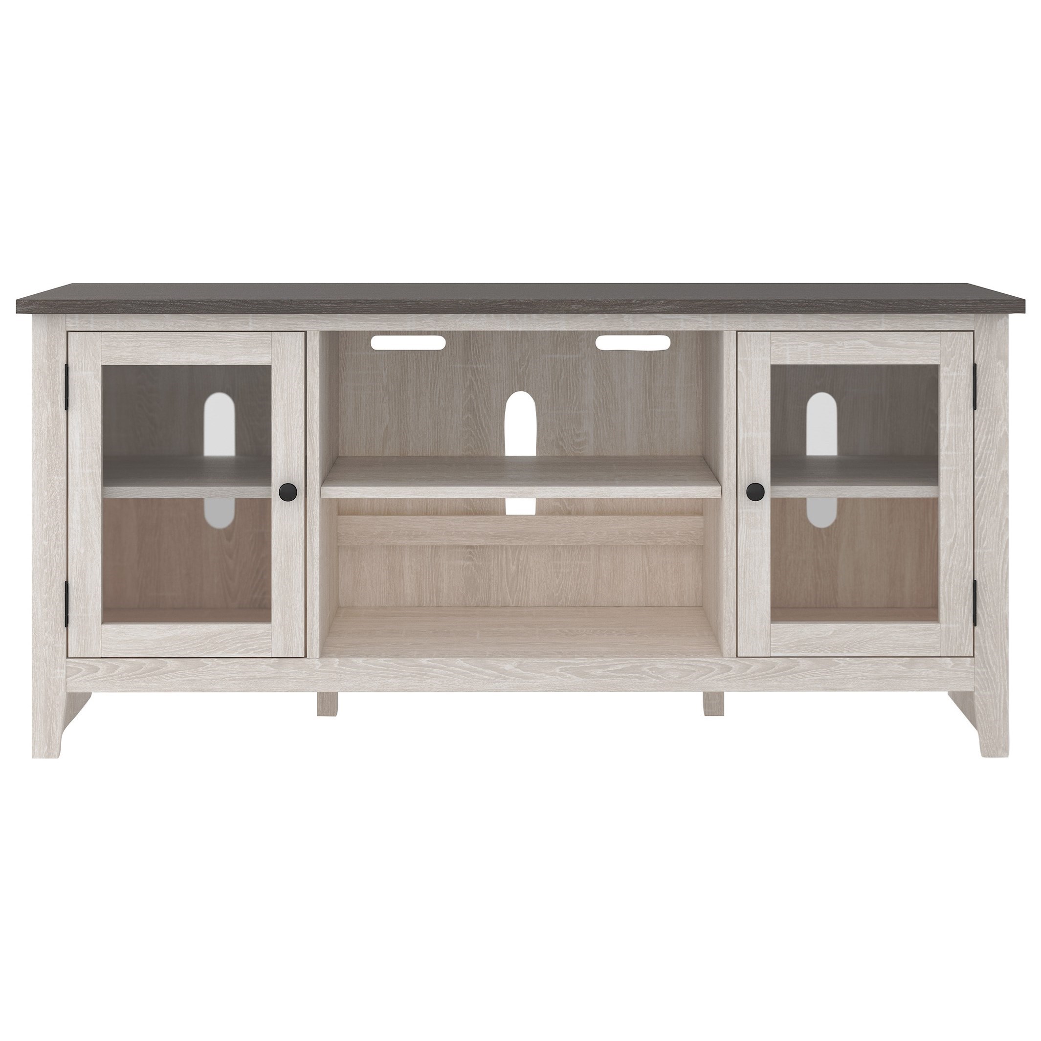 Signature Design by Ashley Vaibryn Modern Farmhouse TV Stand Fits TVs up to 58 White & Light Brown Signature Design by Ashley Vaibryn Modern Farmhouse TV Stand Fits TVs up to 58 White & Light Brown