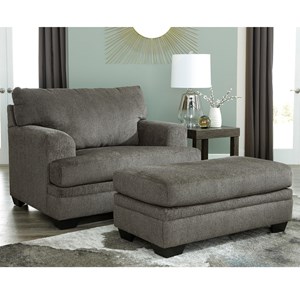 Signature Design by Ashley Dorsten Chair and a Half with Ottoman