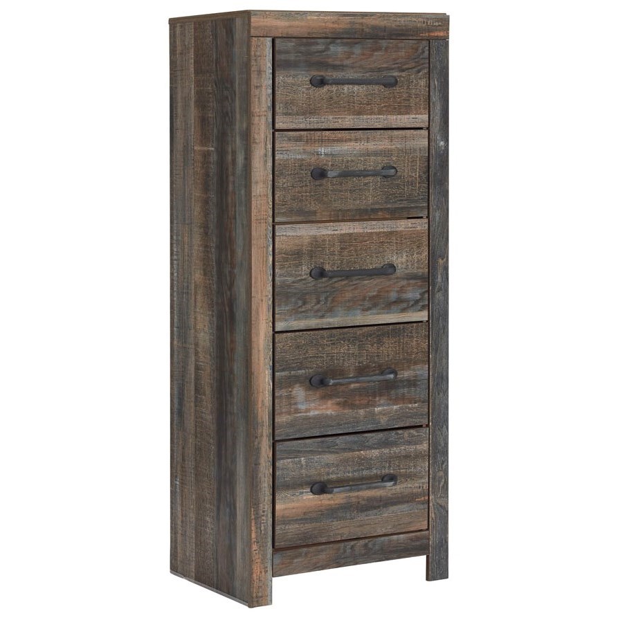 Signature Design By Ashley Drystan Rustic Narrow 5 Drawer Chest