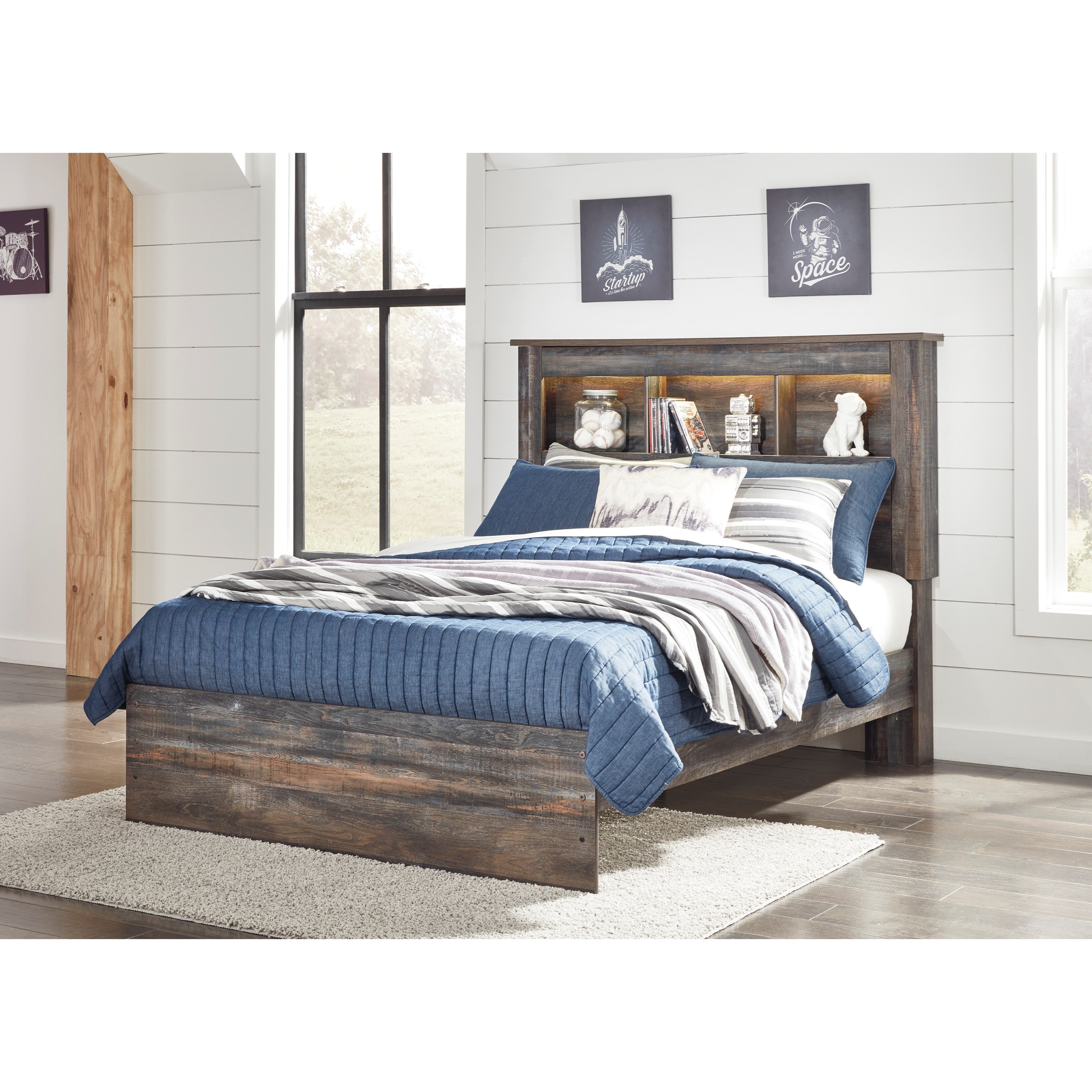 Signature Design by Ashley Drystan Rustic Queen Bookcase ...