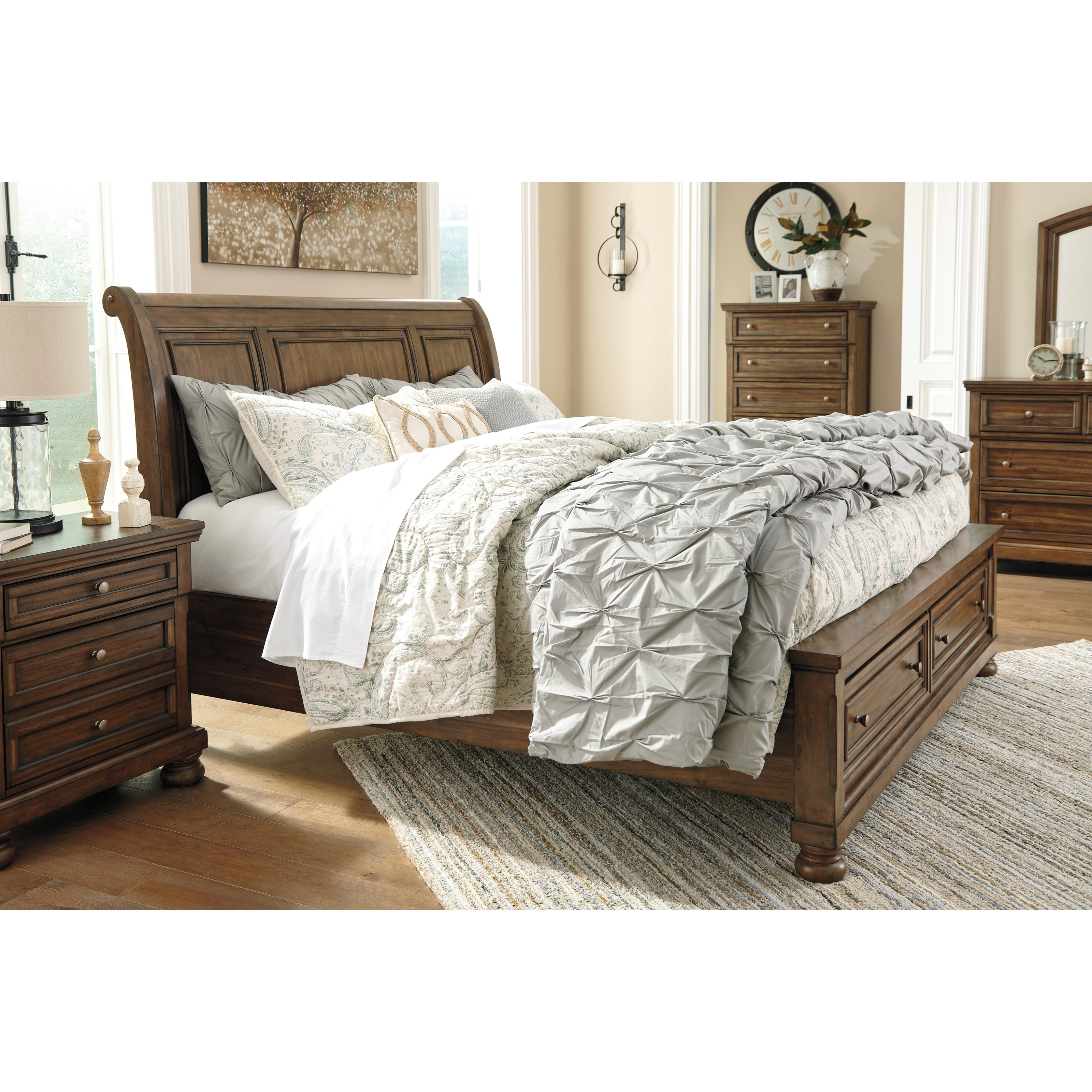 Signature Design by Ashley Flynnter King Sleigh Storage ...