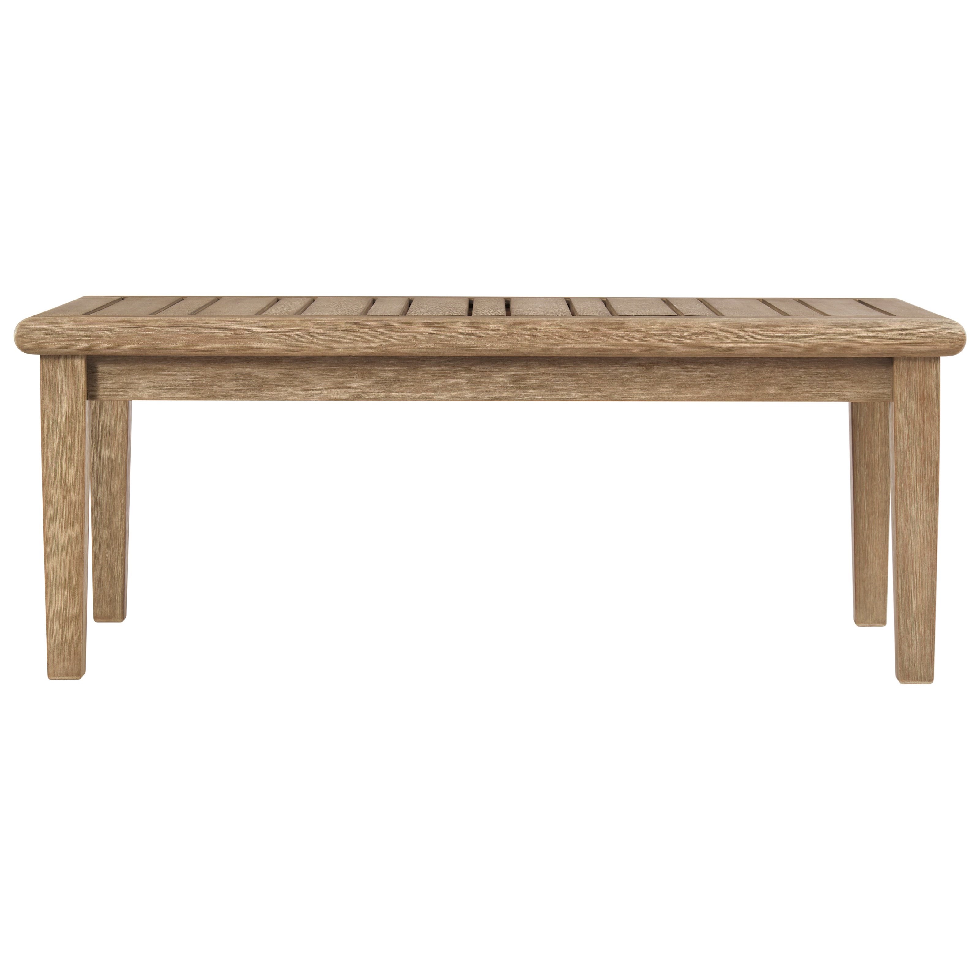 Ashley Signature Design Gerianne 1351163 Solid Wood Eucalyptus Rectangular Cocktail Table Dunk Bright Furniture Outdoor Cocktail Coffee Tables