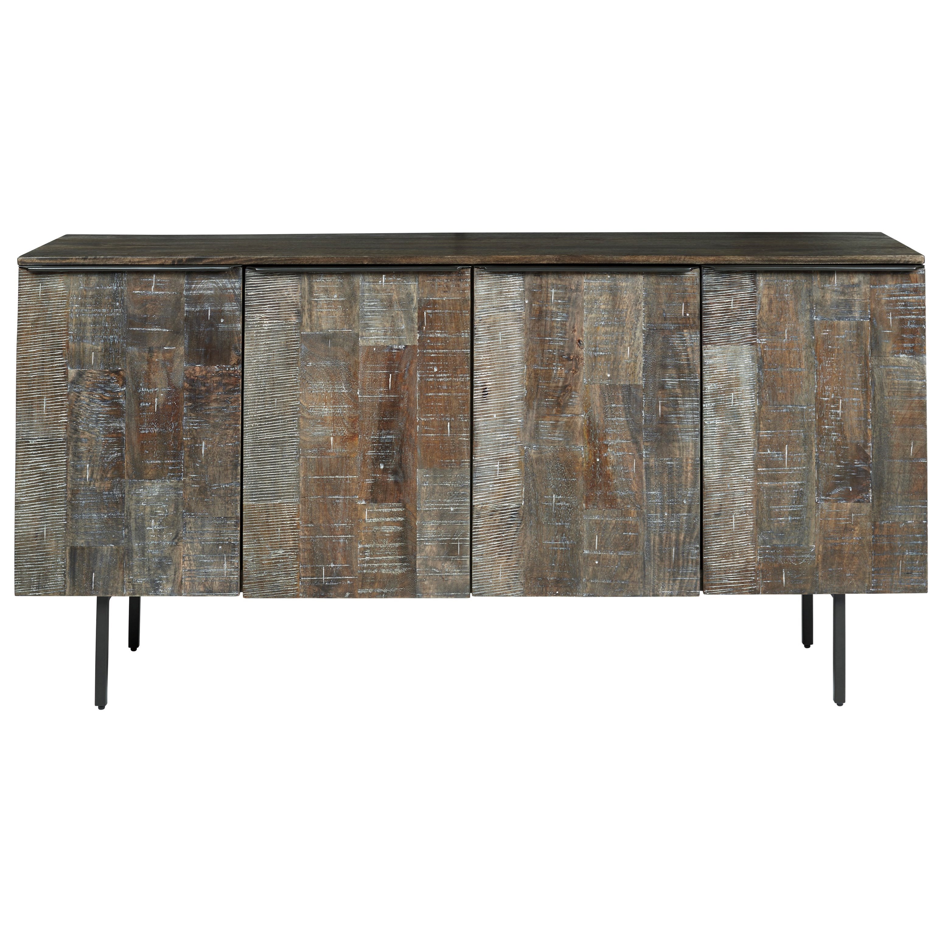 Signature Design By Ashley Graydon A4000259 Modern Rustic Solid Wood Accent Cabinet With Metal Legs Corner Furniture Accent Chests