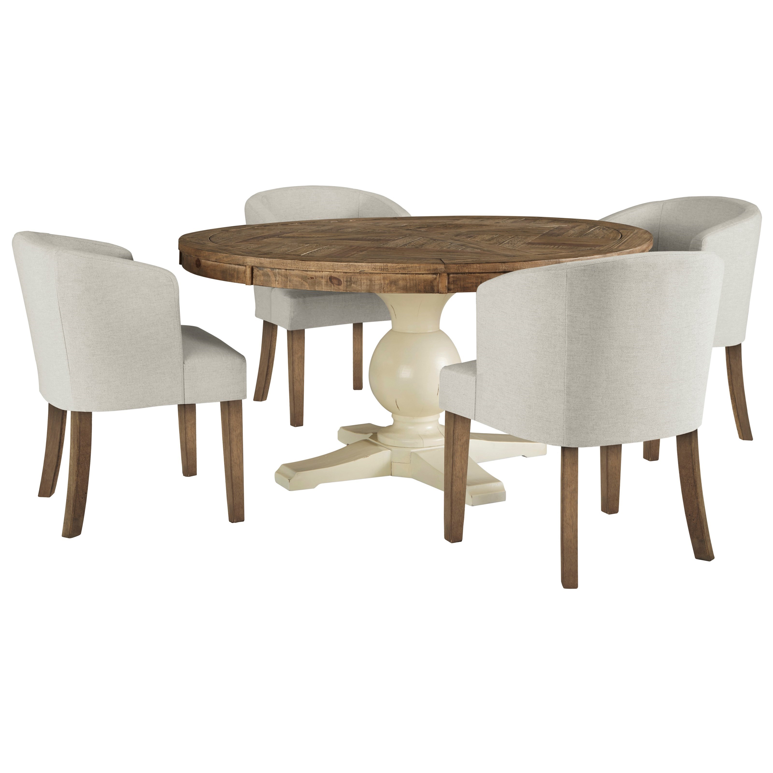 Signature Design By Ashley Grindleburg 5 Piece Round Table And Chair 5 Piece Round Table And Chair Set