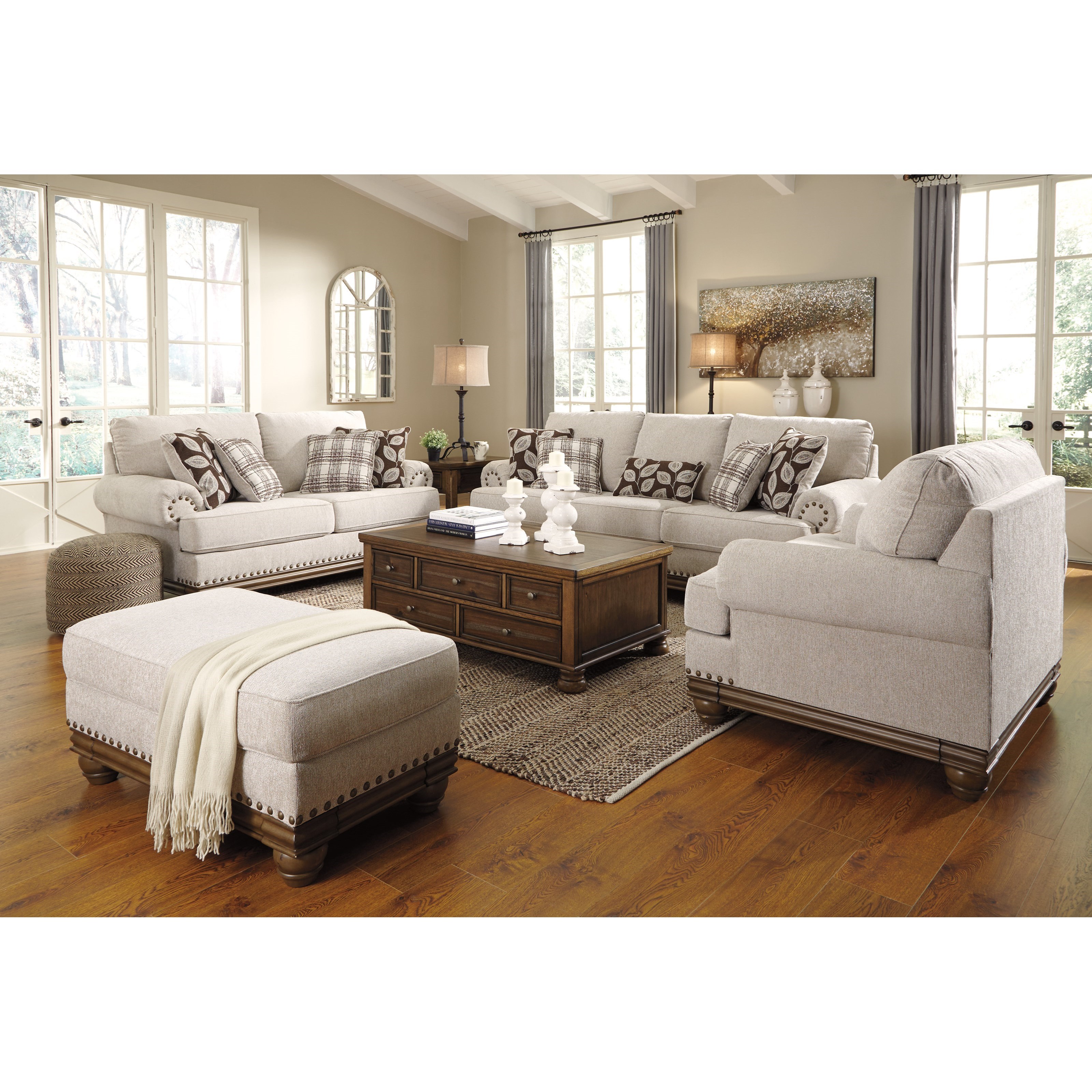 Signature Design by Ashley Harleson Transitional Chair and a Half & Ottoman | Royal Furniture ...
