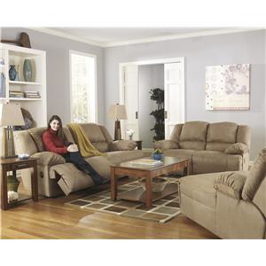 Ashley Signature Design Hogan - Mocha Reclining Living Room Group