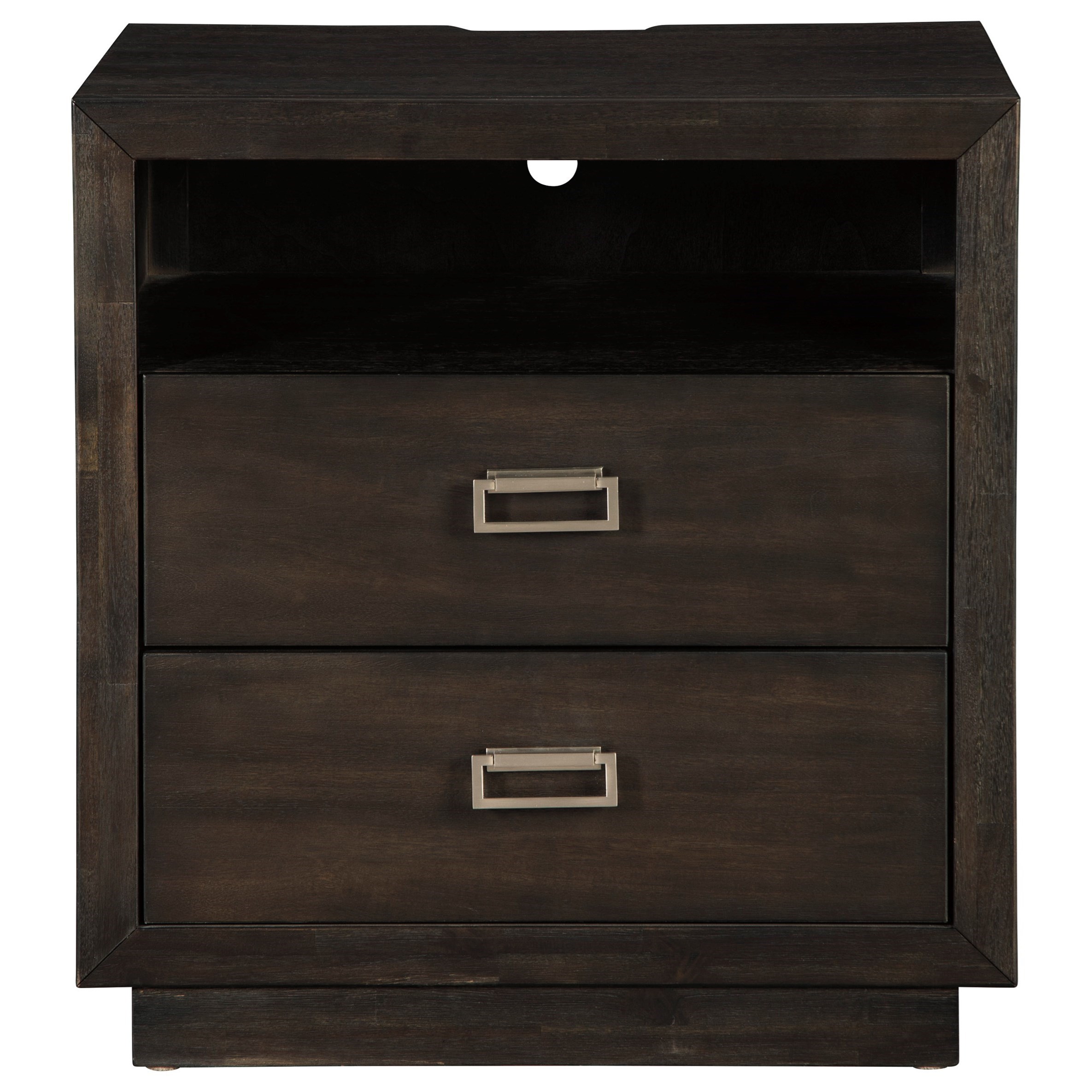 Vendor 3 Hyndell 0180411 Contemporary 2 Drawer Nightstand Becker Furniture Nightstands